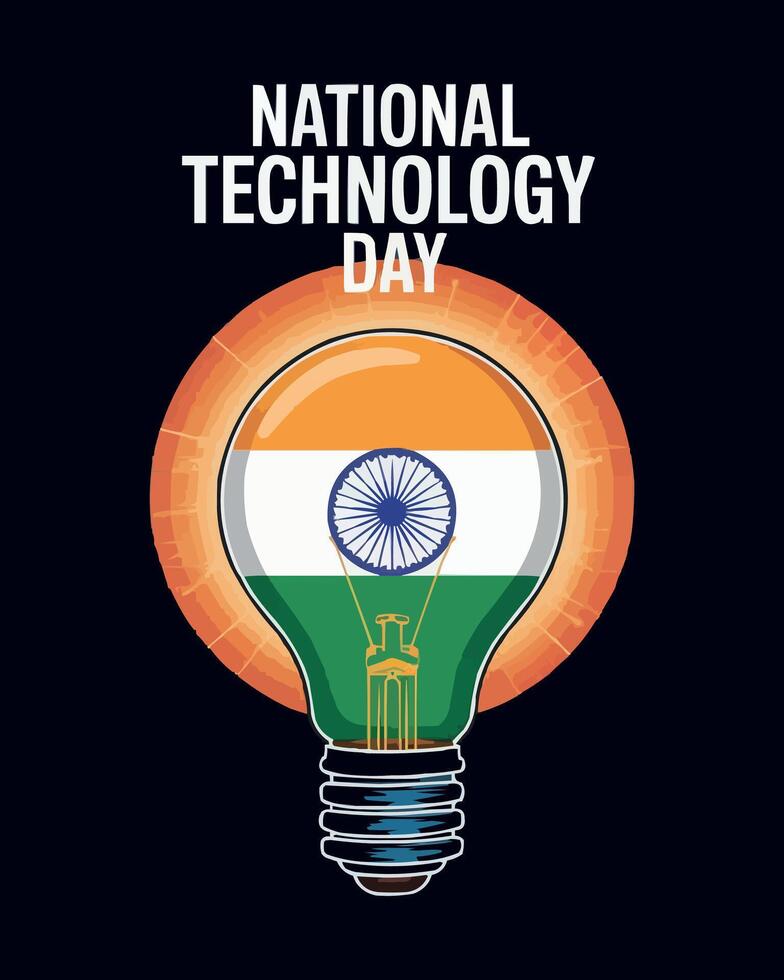 national technology day poster illustration vector