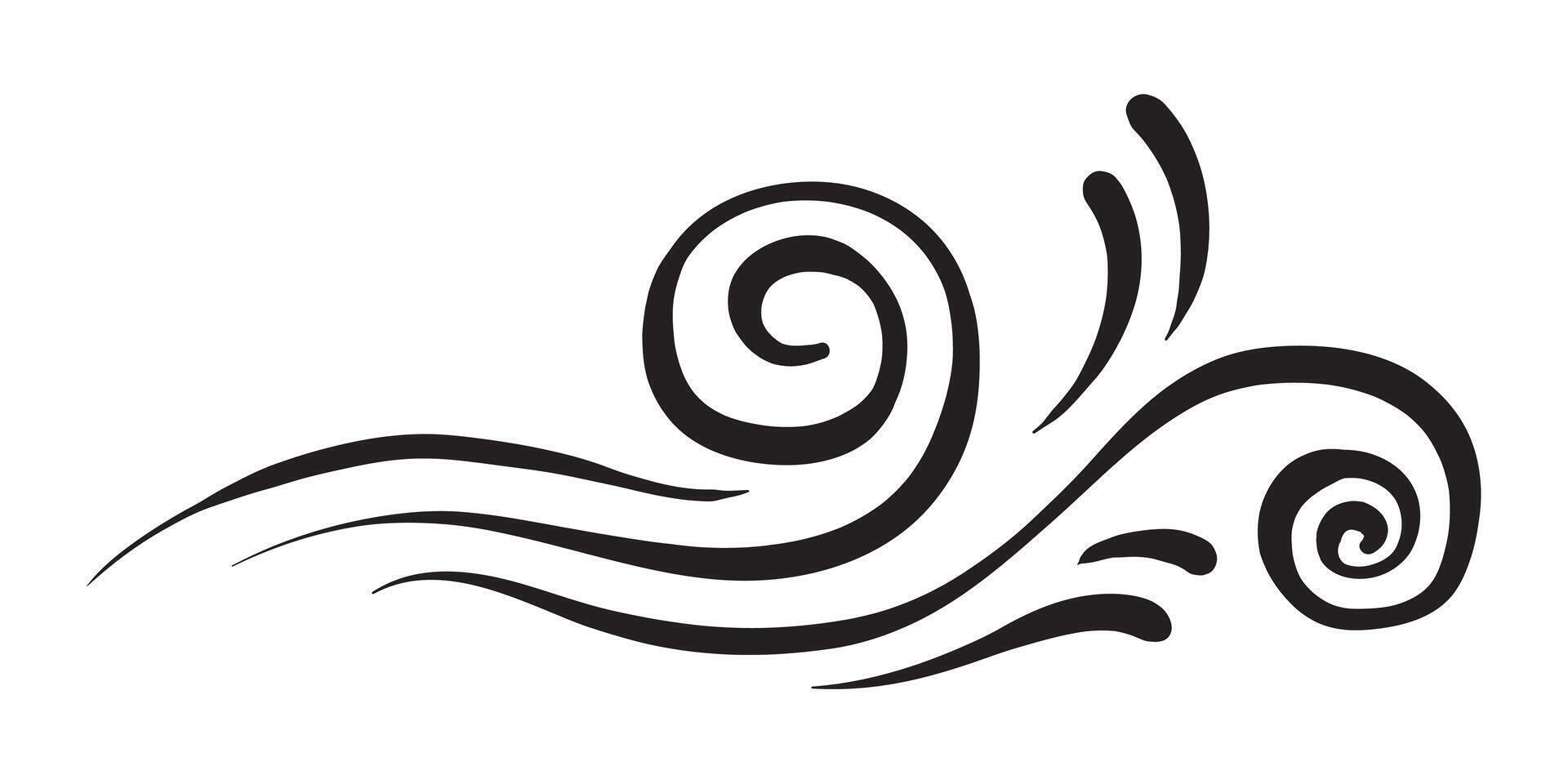 hand drawn doodle style wind illustration vector