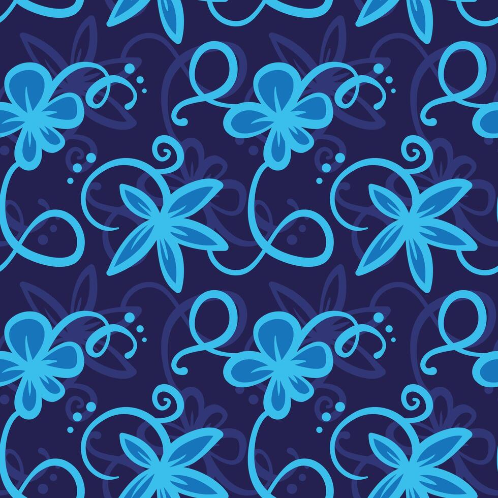 Simple hand drawn abstract floral print. Trendy collage pattern. Seamless pattern. Fashionable template for fabric design. vector