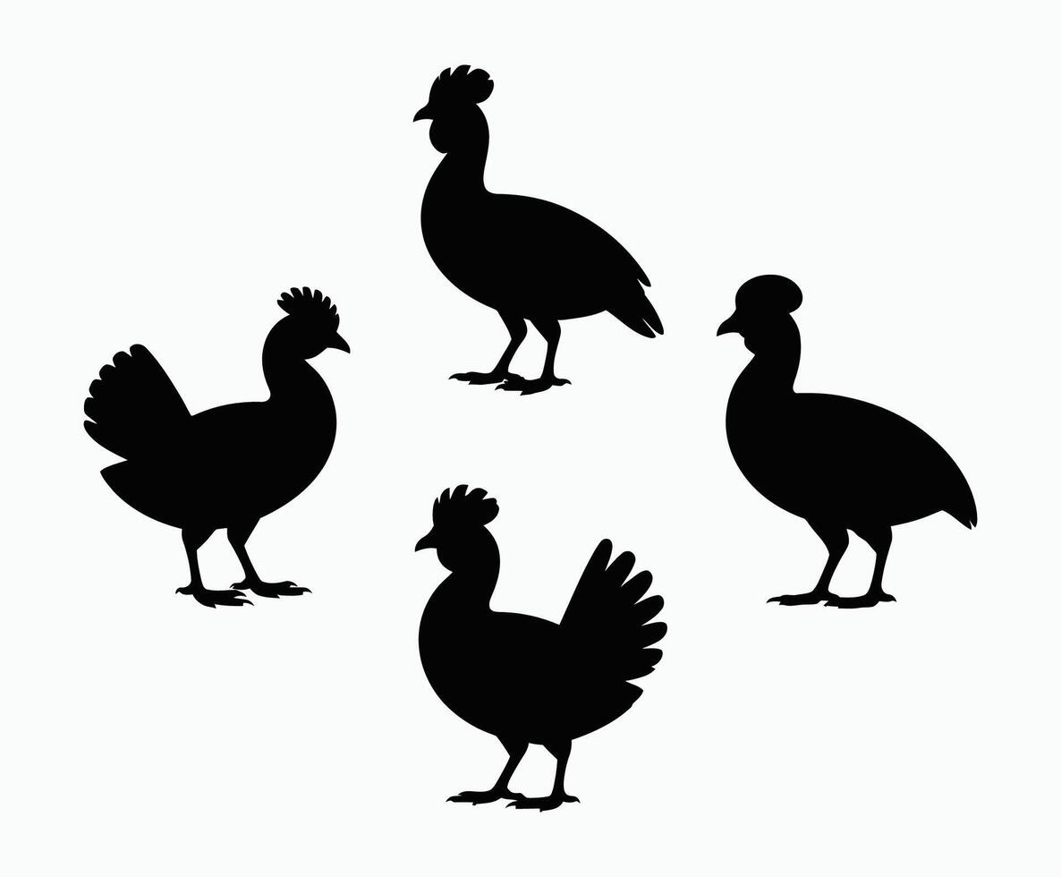 Junglefowl Silhouette Minimalist EPS Template vector