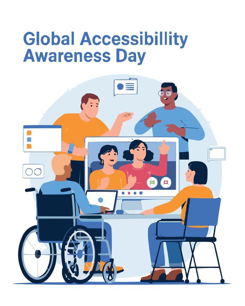 global accessibility awareness day poster vector