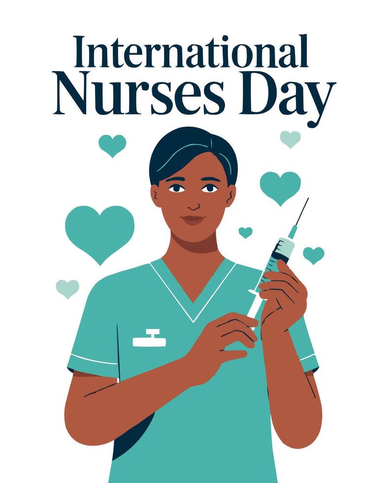 international nurses day healthy love poster vector