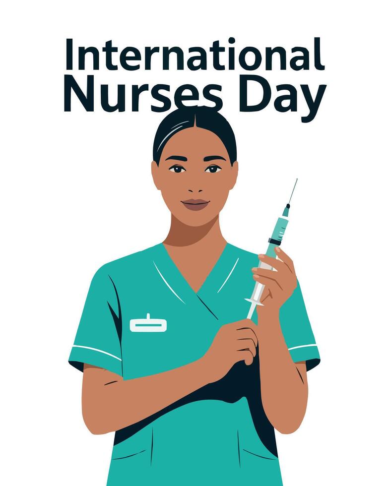international nurses day simple poster vector