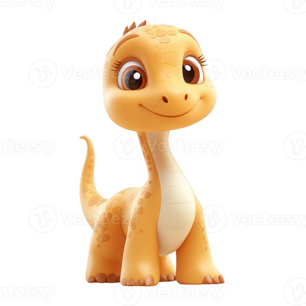 Charming depiction of a cartoon dinosaur character, with a friendly expression png