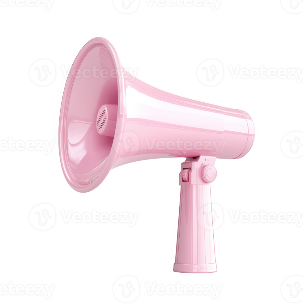 Pink megaphone casting a powerful message with sleek design, announcement icon png
