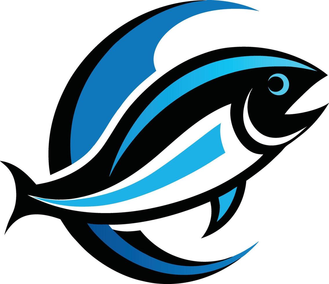 A sleek and modern fish-shaped logo design with a minimalist and abstract style..eps vector