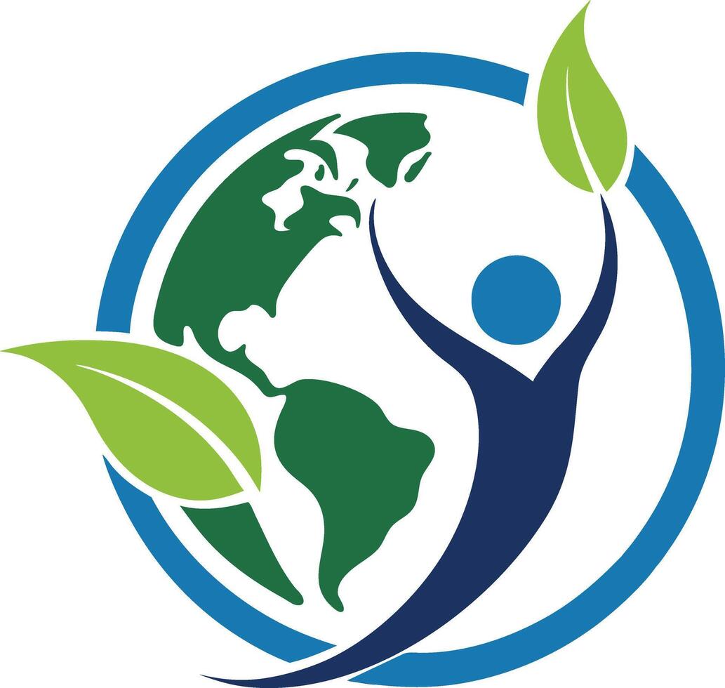 A harmonious and impactful logo design featuring the silhouette of a human figure with the Earth .eps vector