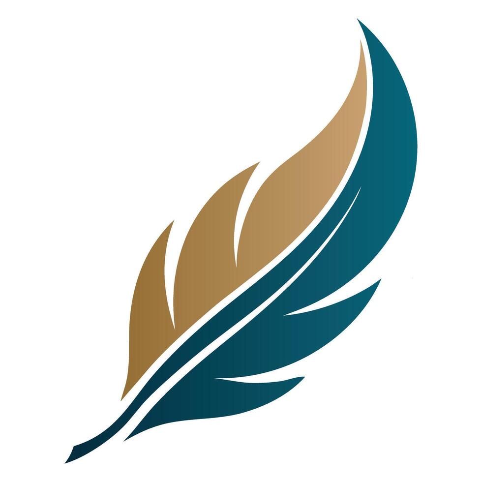 A sleek and elegant logo featuring a finely detailed bird feather, symbolizing grace and freedom.eps vector