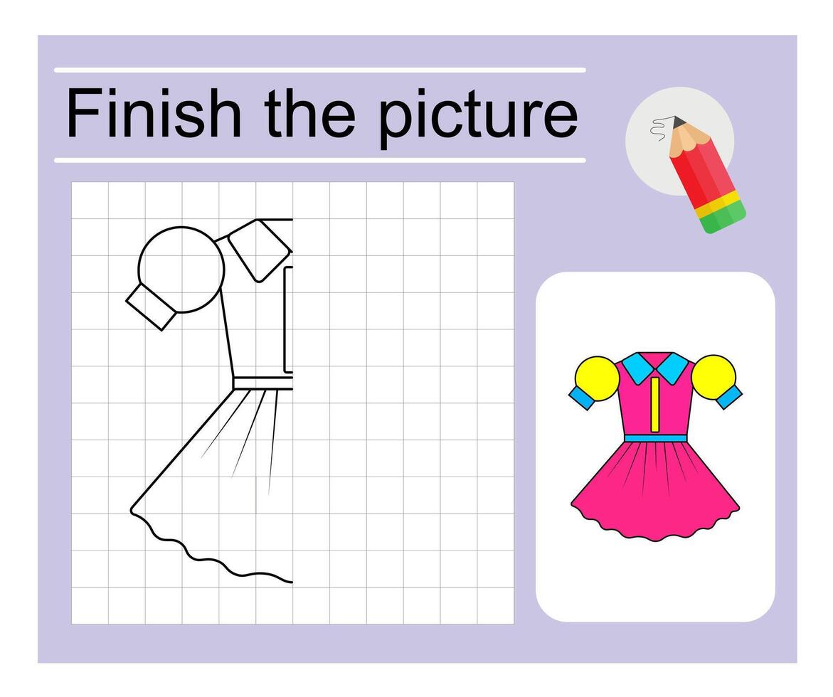 1 finish picture dress vector