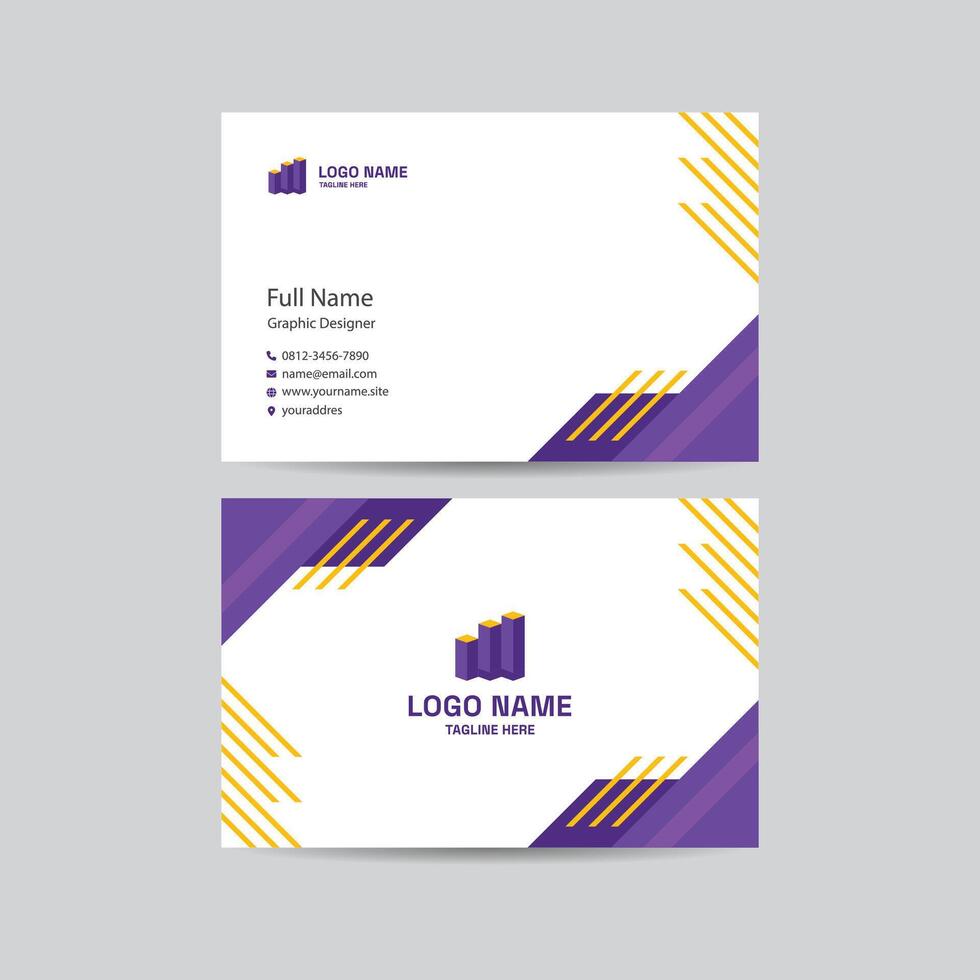 Minimalist Violet Business Card Template for Corporate Identity vector