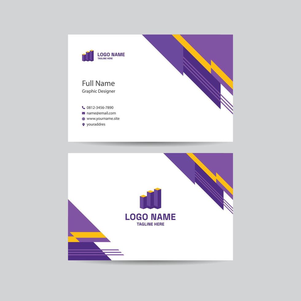 Modern Abstract Business Card Design with Bold Purple Colors vector