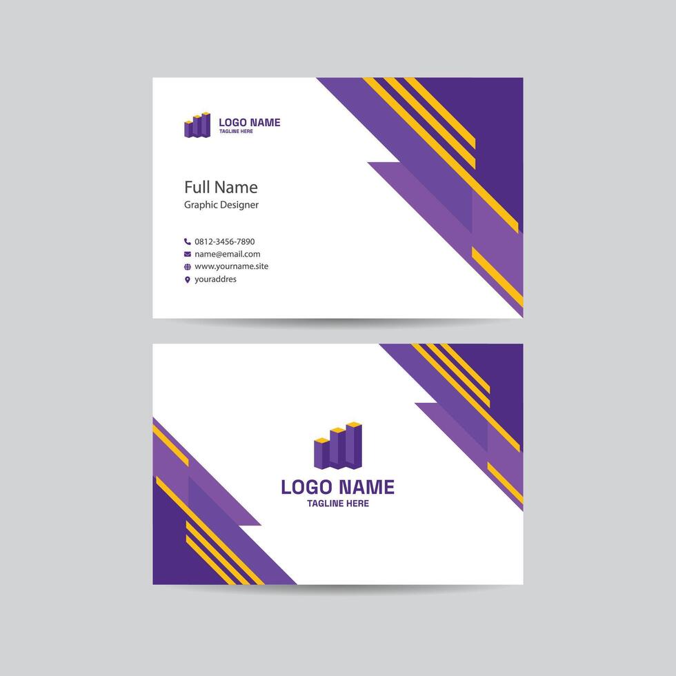 Elegant Geometric Business Card Layout in Purple Tones vector