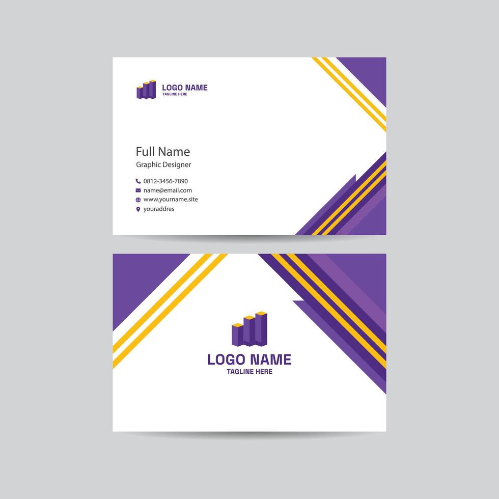 Clean Purple Business Card Concept with Angled Shapes vector