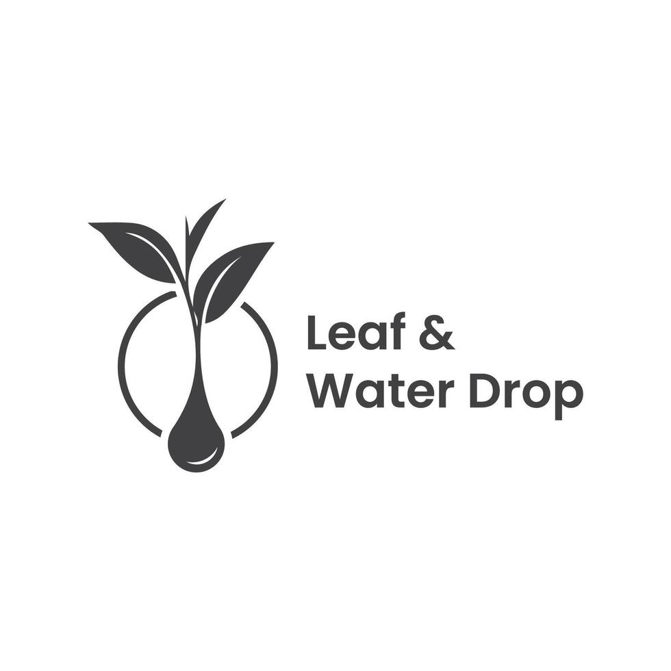 clean and elegant logo combining a leaf and a water drop vector