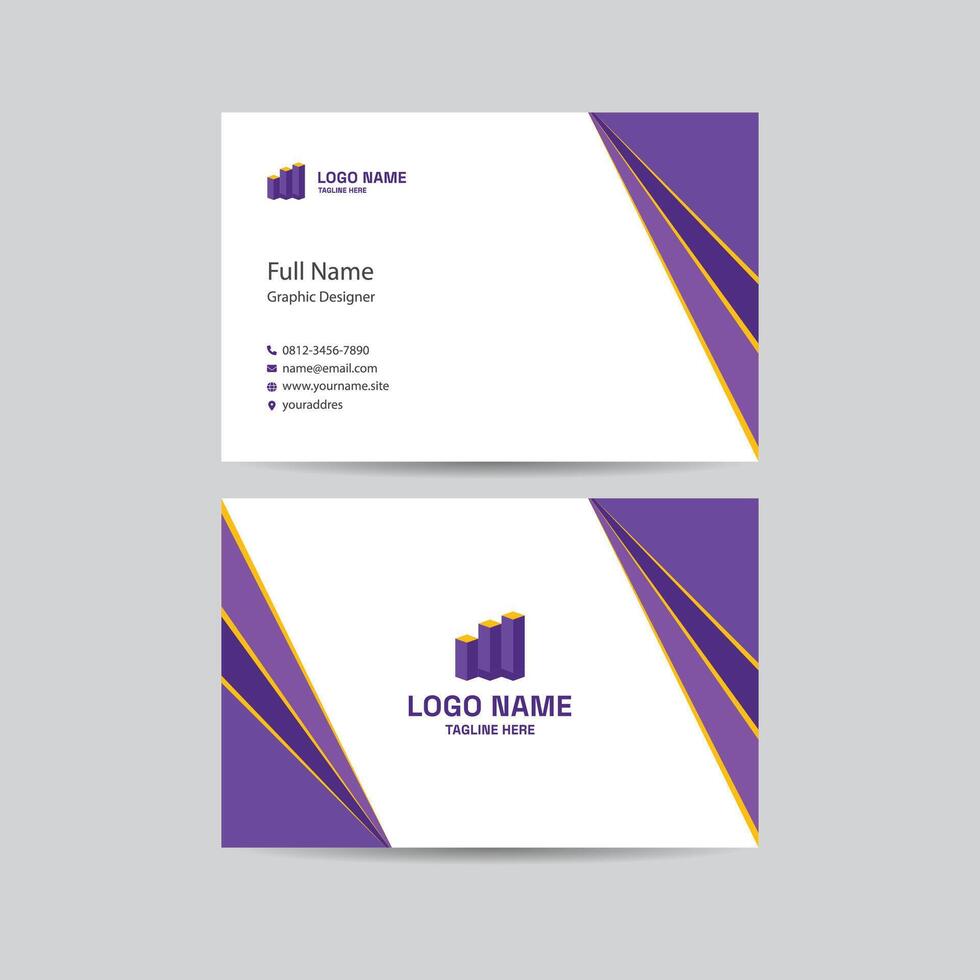 Modern Purple Business Card Template with Abstract Geometric Design vector