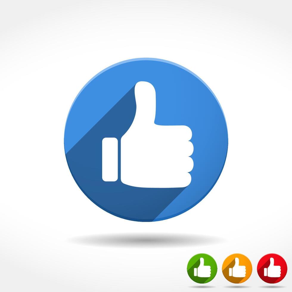 Thumbs up icon, flat design vector