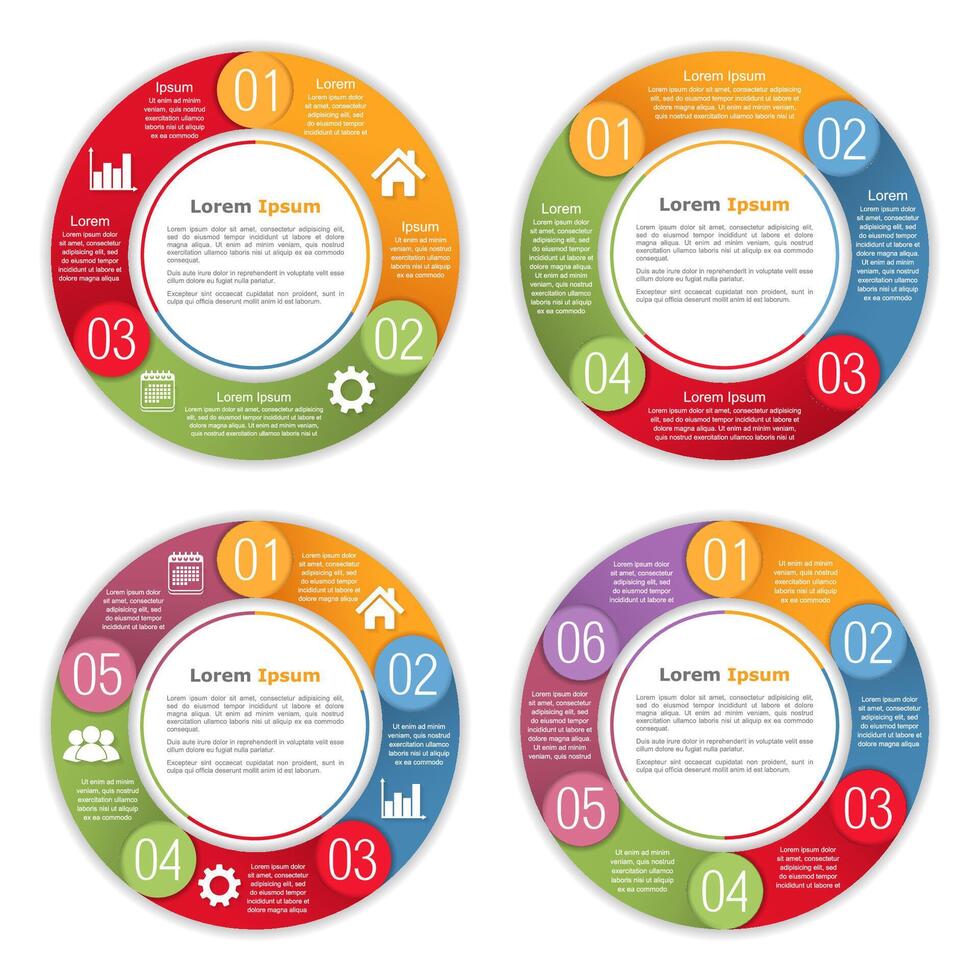 Circle diagram templates vector