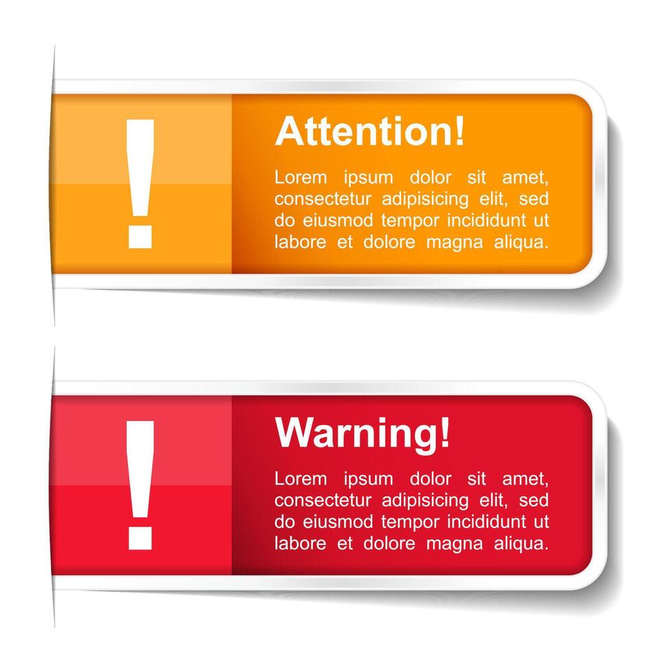 Attention and warning labels vector