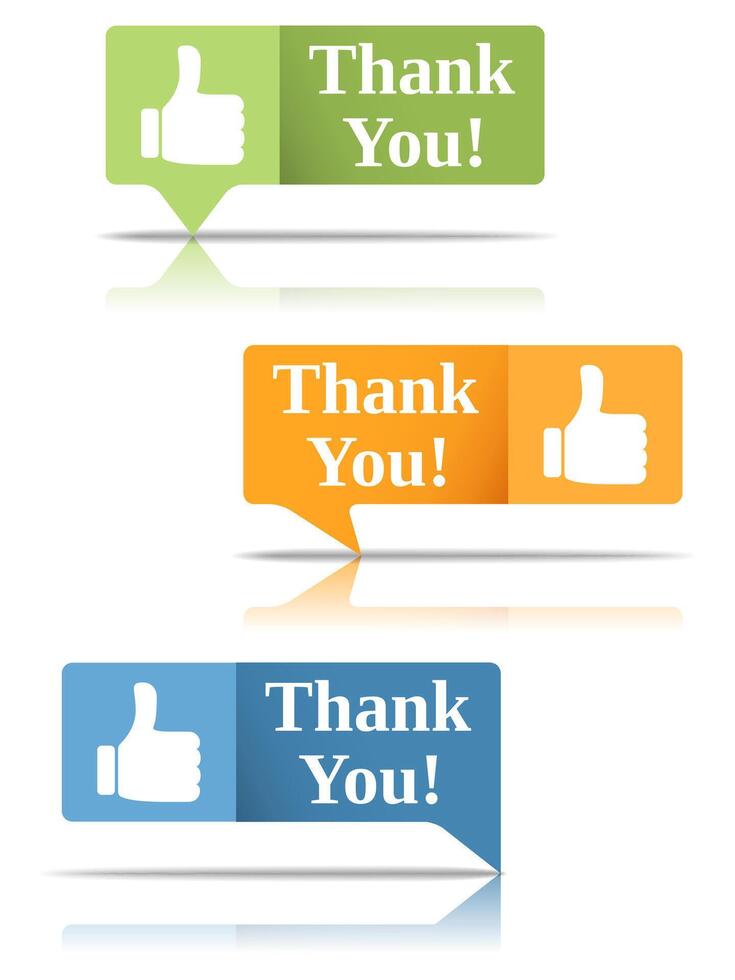 Thank you speech bubbles vector