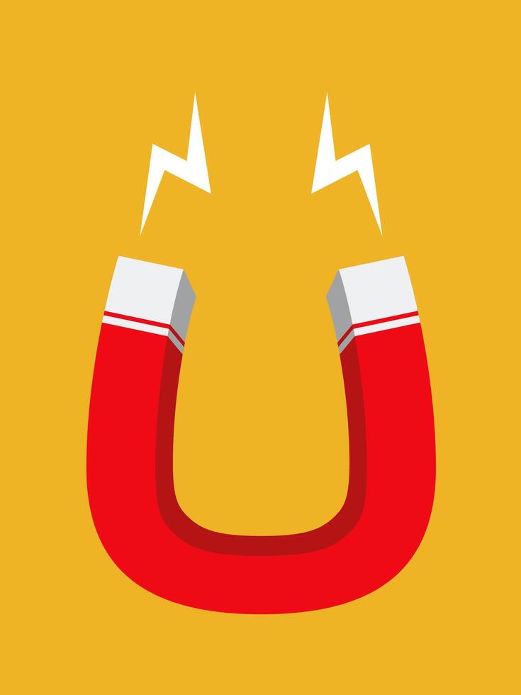 Red magnet, flat design vector