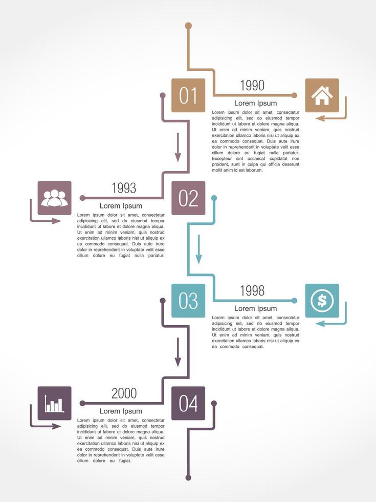 Vertical timeline infographic design template vector