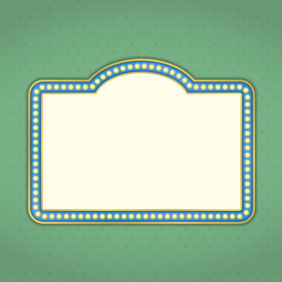 Retro banner with lights on green background vector