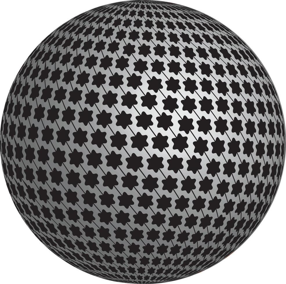 3D Metallic Sphere with Geometric Faceted Surface vector