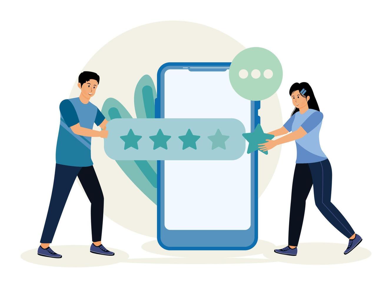 Various Online Survey and Rating concept. Giving Five Star Feedback vector