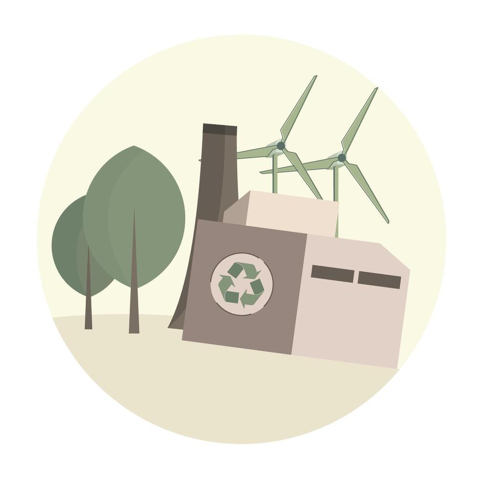 Eco friendly industry operating with renewable energy. vector