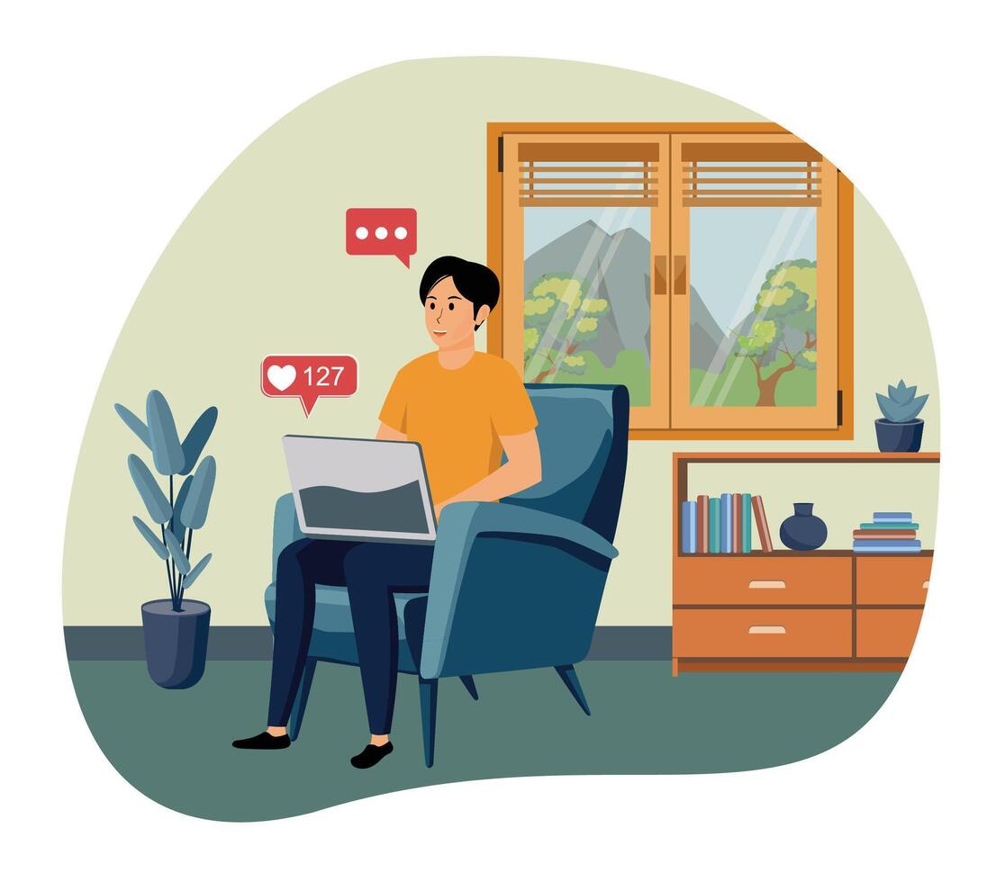 Home office workplace concept. vector