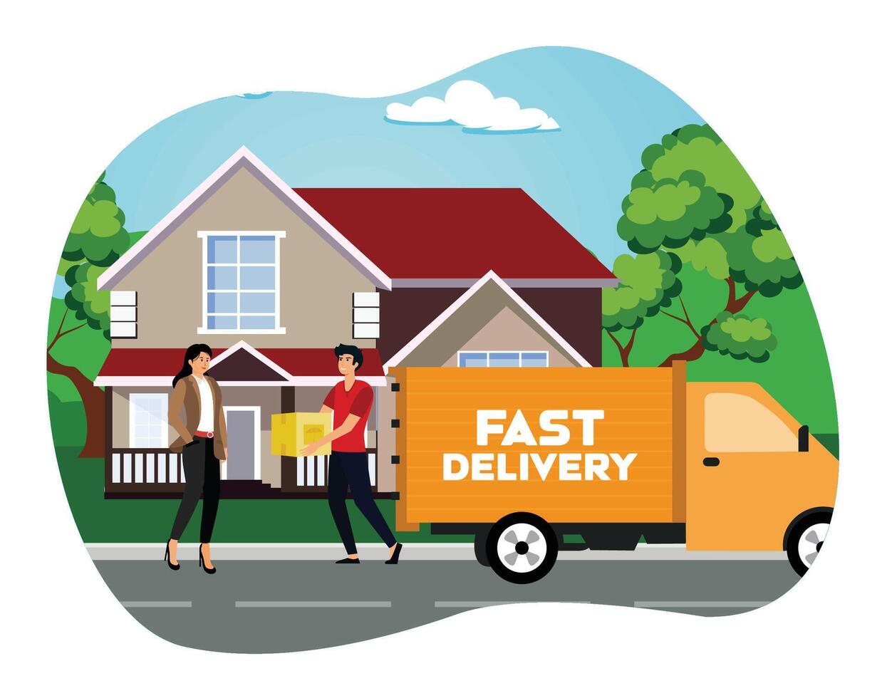 Fast delivery concept. Professional and reliable courier service. vector