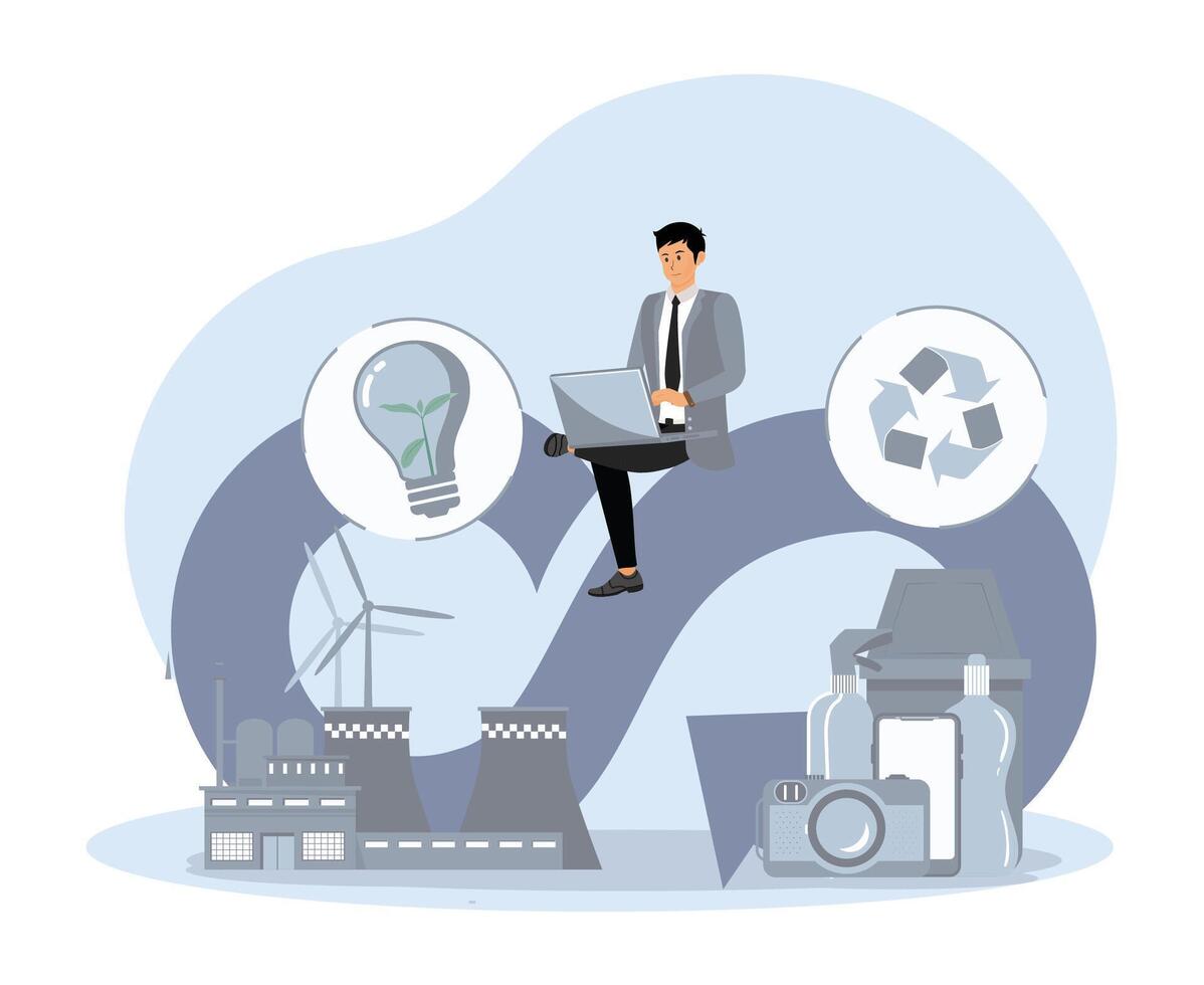 Recycling and Renewable Energy Concepts. vector