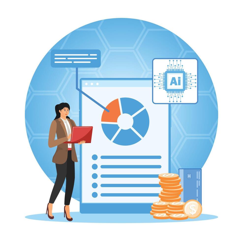 AI Enhanced expense management concept. vector