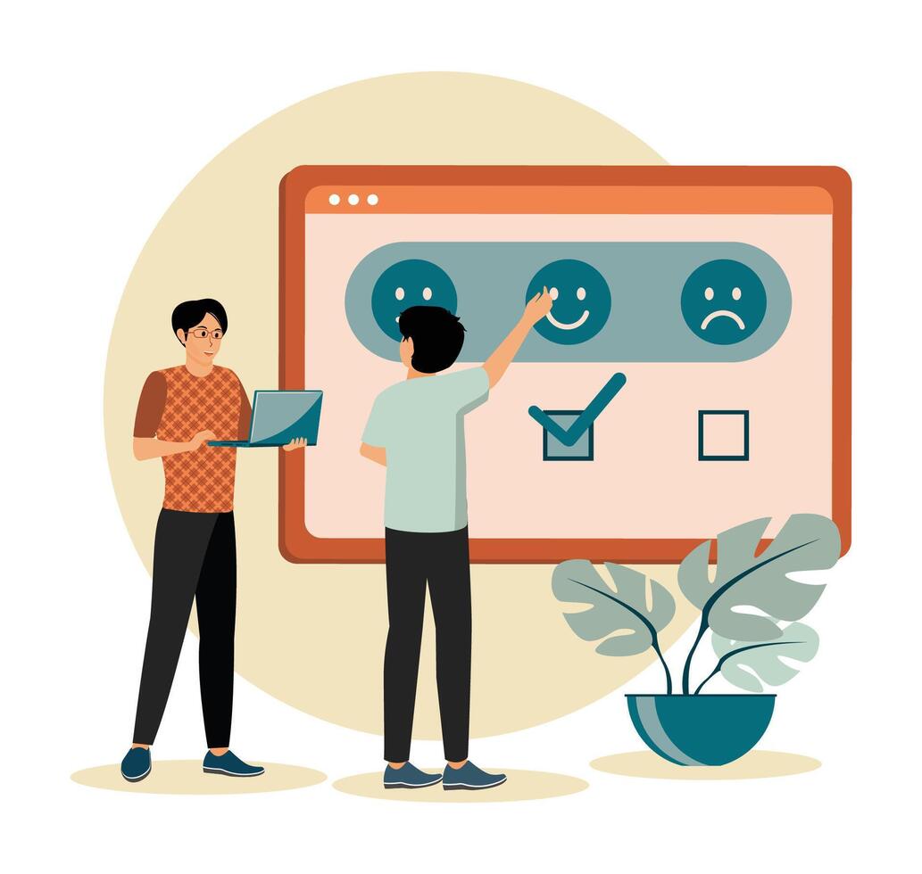Feedback and review concept. People rating scale vector
