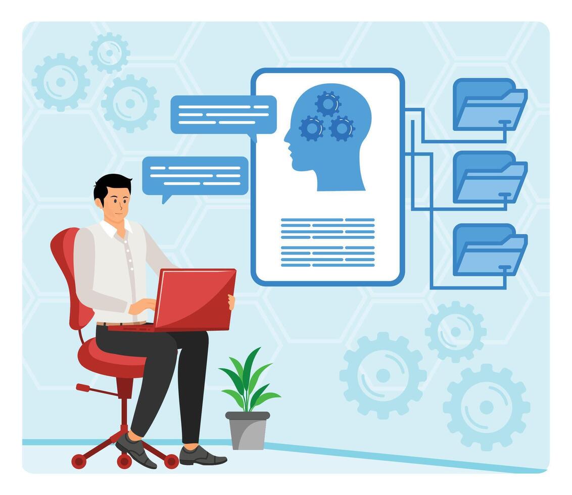 AI-Powered Onboarding Process abstract concept. vector