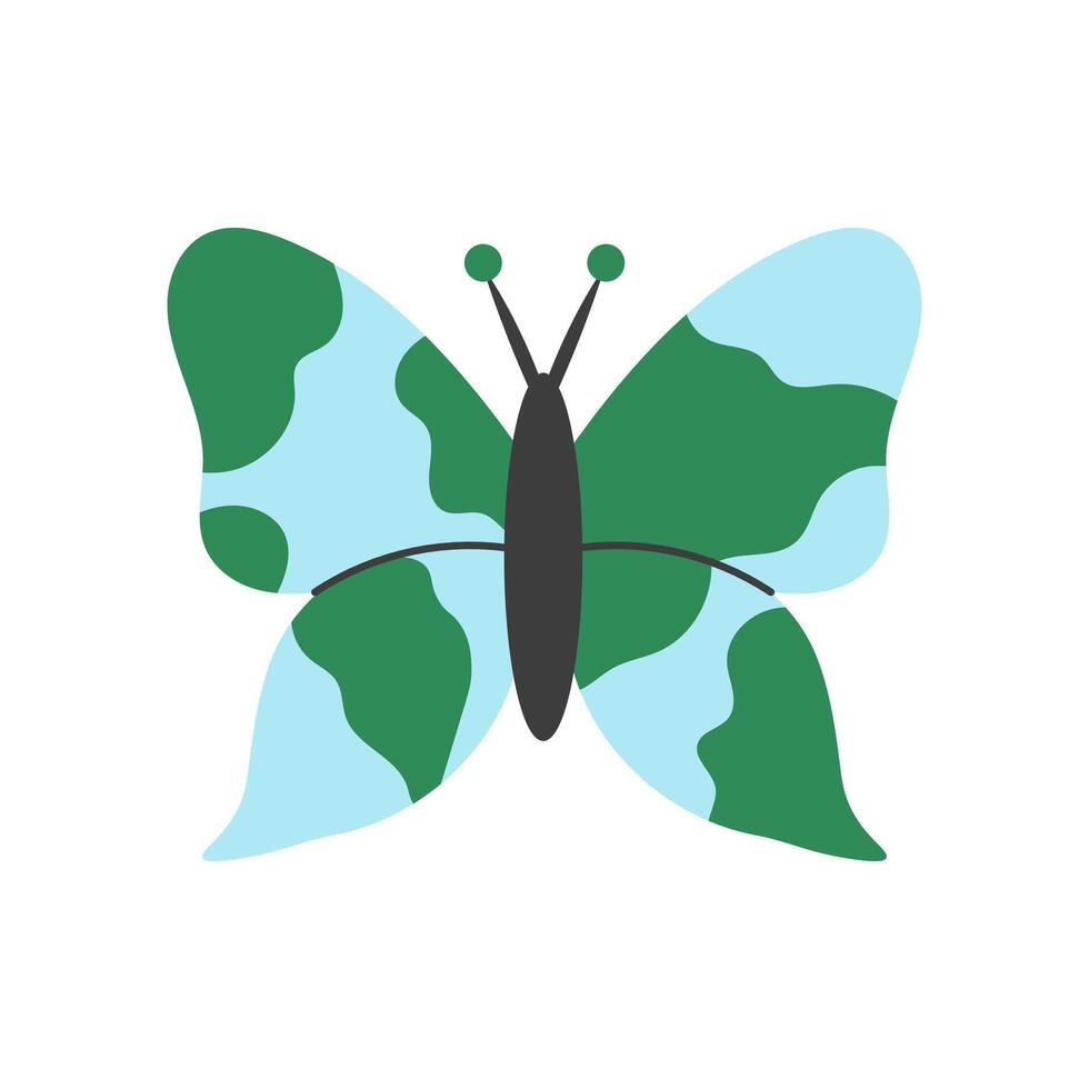 Butterfly with World Map on Wings vector