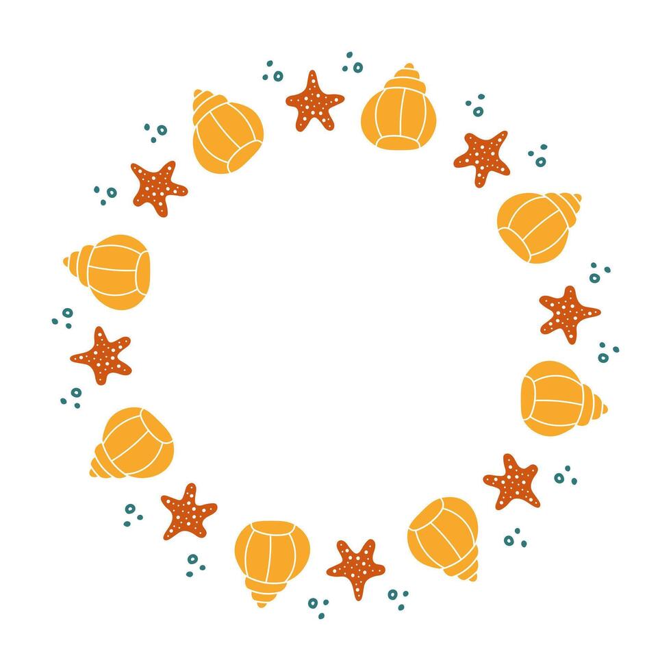 Starfish Seashells Marine Frame vector