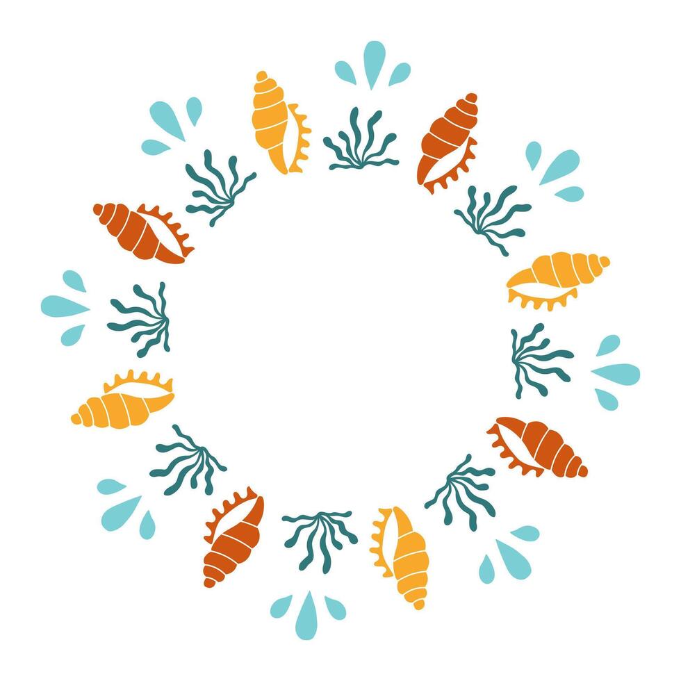 Tropical Seashell Wreath vector