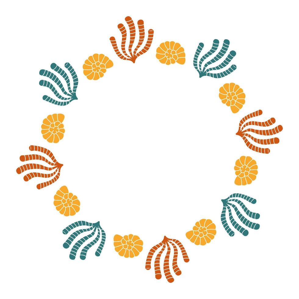 Corals and Seashells Frame vector