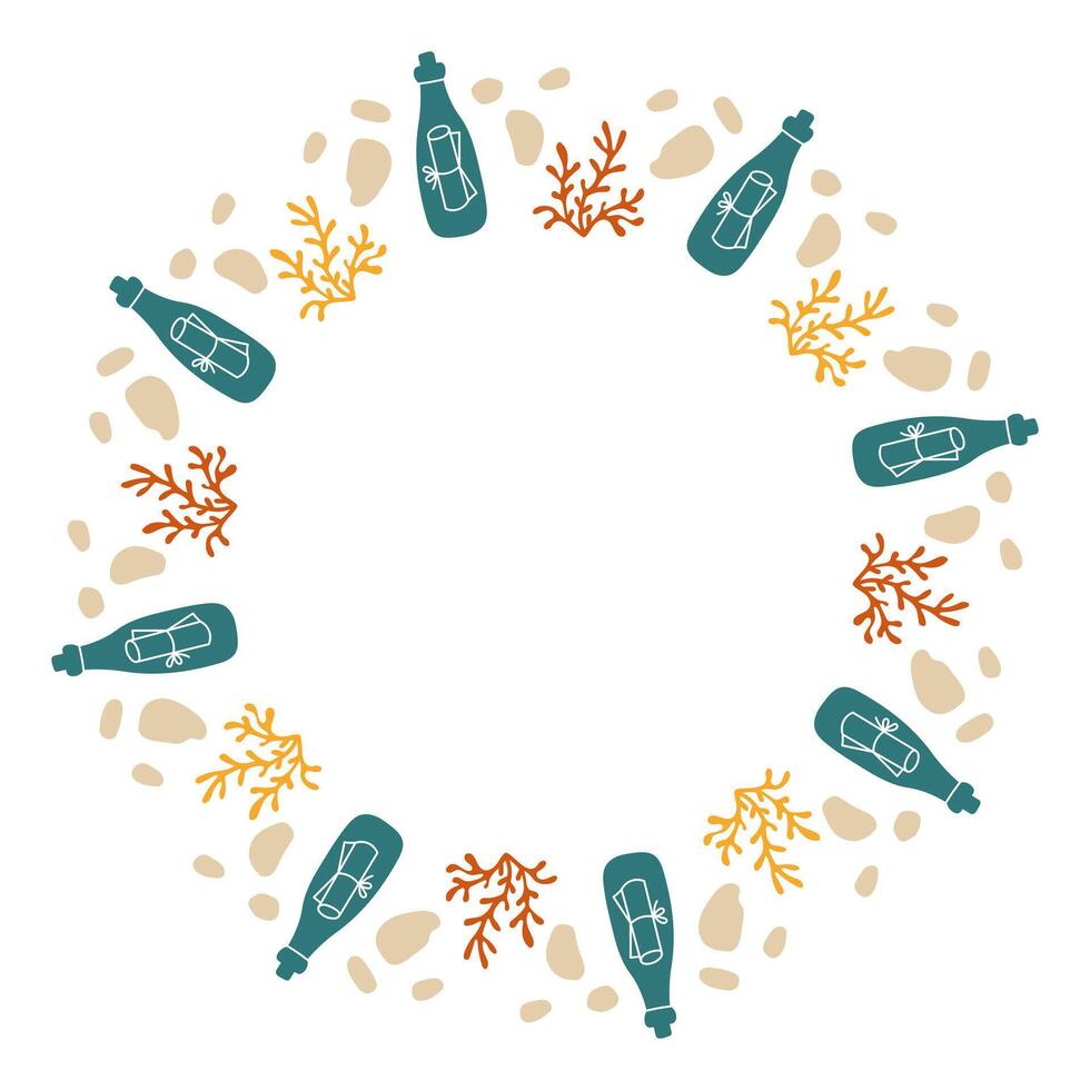 Message in a Bottle Wreath vector