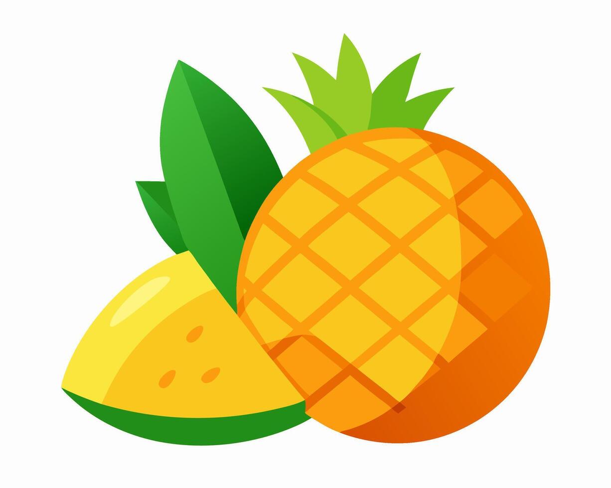 Pineapple Mango Fruit Illustration vector