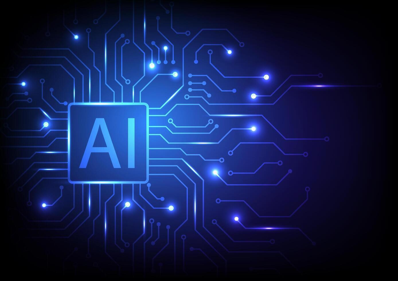 AI Circuit Background for Technology Design vector