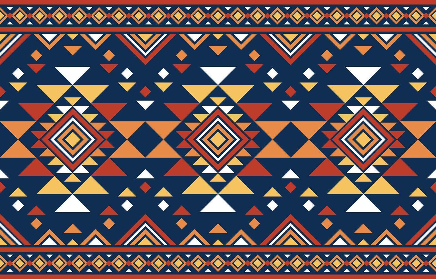 Native ethnic pattern. Indigenous style embroidery pattern concept. Design for fabric, background, abstract, red, yellow, orange, blue. vector