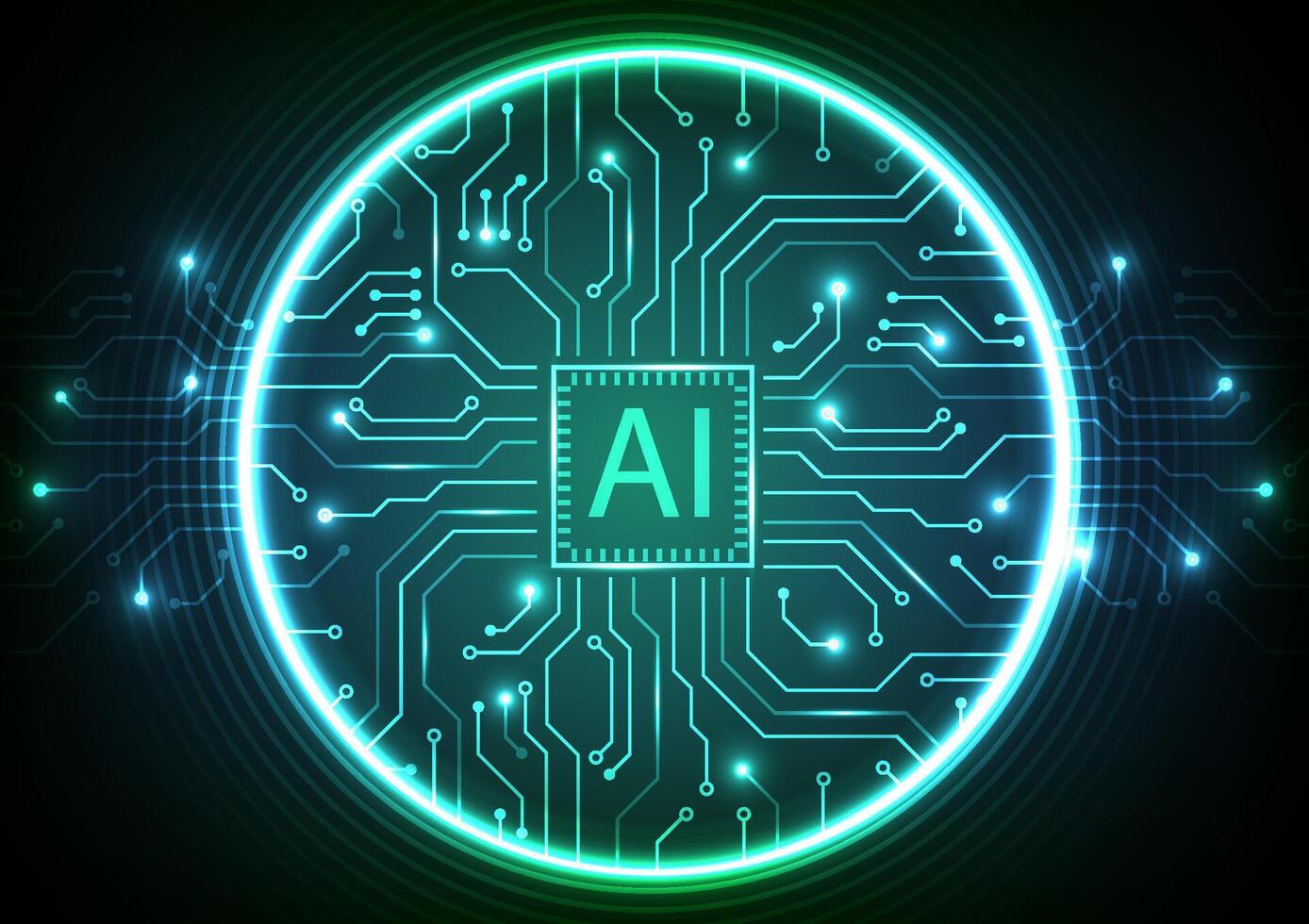 Artificial Intelligence Circuit Technology vector