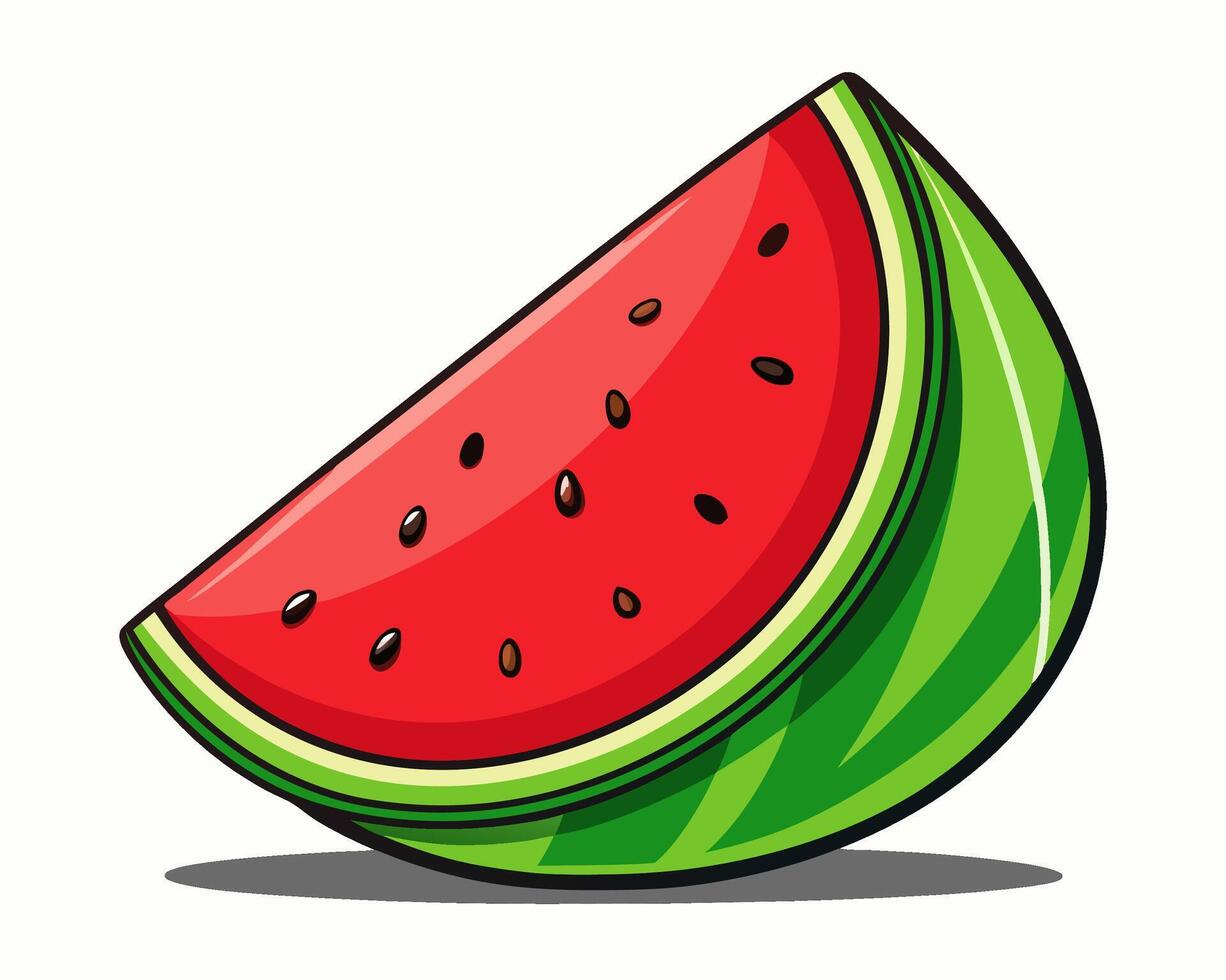 Cartoon Watermelon Slice Illustration vector