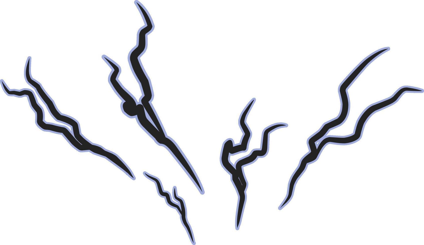 black lightning outlined in a vibrant blue erupts and crackles outward, visually manifesting the user's overwhelming willpower and dominance. vector