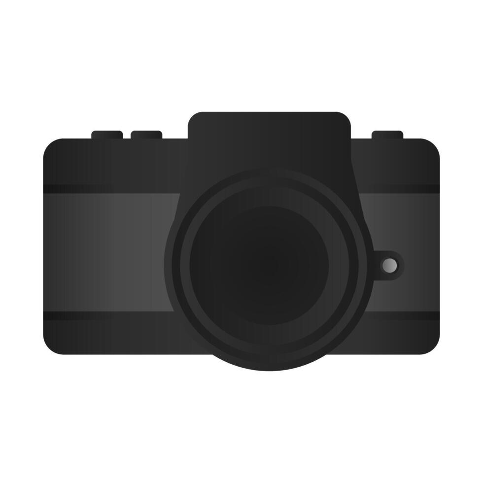 Black Camera for Photography. Photo Camera Icon on White Background. Photography Equipment. vector