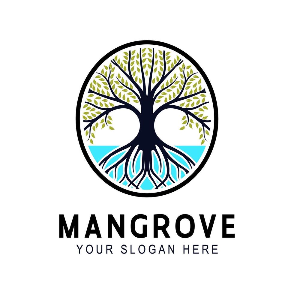 Mangrove Tree Eco Logo Design concept vector