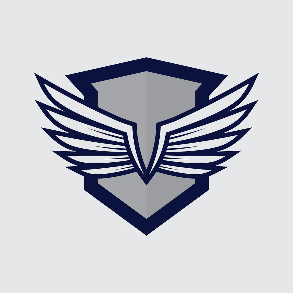 Symmetrical Angel Wings Logo with Details for Spiritual or Fantasy Design vector