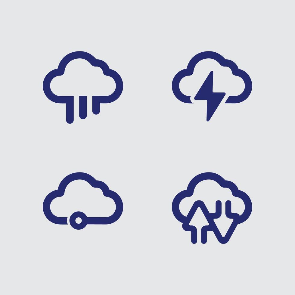 Modern Minimalist Cloud Symbol Illustration Logo Design for Internet Service and Web Hosting vector